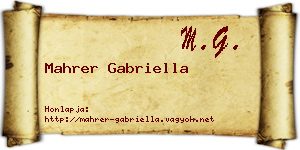 Mahrer Gabriella névjegykártya